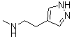 结构式 CAS# 956949-79-4, N-甲基-2-(1H-吡唑-4-基)乙胺
