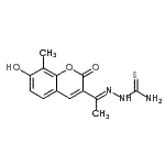 CAS 登录号：959985-67-2， (2E)-2-[1-(7-羟基-8-甲基-2-氧代-2H-苯并吡喃-3-基)亚乙基]肼基硫代甲酰胺