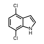 结构式 CAS# 96129-73-6, 4,7-二氯-1H-吲哚
