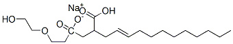 CAS 登录号：96152-32-8， 4-[2-(2-羟基乙氧基)乙基] 2-十二碳烯基琥珀酸酯钠