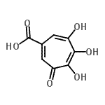 CAS 登录号：99-23-0， 4,5,6-三羟基-3-氧代-1,4,6-环庚三烯-1-羧酸