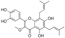 CAS 登录号:99217-70-6, 2-(3,4-二羟基苯基)-5,7-二羟基-3-甲氧基-6,8-双(3-甲基-2-丁烯基)-4H-1-苯并吡喃-4-酮