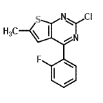 CAS 登录号：99499-25-9， 2-氯-4-(2-氟苯基)-6-甲基噻吩并[2,3-d]嘧啶