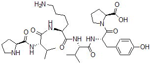 CAS 登录号：99570-17-9， (1R-(1alpha(Z),2beta(1E,3S*),5alpha))-1-(N-(N-(N2-(N-L-脯氨酰-L-缬氨酰)-L-赖氨酰)-L-缬氨酰)-L-酪氨酰)-L-脯氨酸