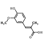 CAS 登录号：99865-71-1， (2E)-3-(4-羟基-3-甲氧基苯基)-2-甲基丙烯酸