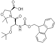 (4S)-3-[(2S)-3-(叔丁氧基)-2-[[芴甲氧羰基]氨基]-1-氧代丙基]-2,2-二甲基-4-恶唑烷羧酸分子结构 (CAS 1000164-43-1)