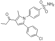 4-[5-(4-氯苯基)-2-甲基-3-丙酰基吡咯-1-基]苯磺酰胺分子结构 (CAS 1000279-69-5)