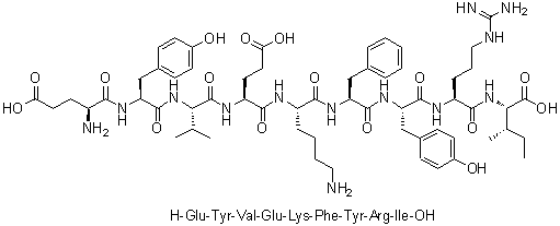 L-alpha-Glutamyl-L-tyrosyl-L-valyl-L-alpha-glutamyl-L-lysyl-L-phenylalanyl-L-tyrosyl-L-arginyl-L-isoleucine molecular structure (CAS 1000283-48-6)
