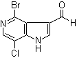 4-溴-7-氯-1H-吡咯并[3,2-c]吡啶-3-甲醛分子结构 (CAS 1000341-99-0)