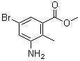 3-氨基-5-溴-2-甲基苯甲酸甲酯分子结构 (CAS 1000342-11-9)