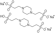 哌嗪-N,N'-二(2-乙磺酸)倍半钠盐分子结构 (CAS 100037-69-2)