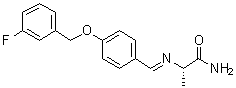 (S)-2-[[4-[(3-氟苄基)氧基]亚苄基]氨基]丙酰胺分子结构 (CAS 1000370-31-9)