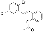 2-[(1E)-2-(2-溴-5-氯苯基)乙烯基]苯酚乙酸酯分子结构 (CAS 1000890-01-6)