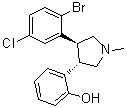 trans-N-Methyl-3-(2-hydroxyphenyl)-4-(2-bromo-5-chlorophenyl)pyrrolidine molecular structure (CAS 1000890-02-7)