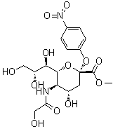 N-(2-羟基乙酰基)-2-O-(4-硝基苯基)-alpha-神经氨酸甲酯分子结构 (CAS 1000890-53-8)