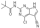 N-(4-氯-5-氰基-7H-吡咯并[2,3-d]嘧啶-2-基)-2,2-二甲基丙酰胺分子结构 (CAS 1000981-99-6)