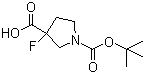 1-(tert-Butoxycarbonyl)-3-fluoropyrrolidine-3-carboxylic acid molecular structure (CAS 1001754-59-1)