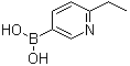 B-(6-乙基-3-吡啶基)硼酸分子结构 (CAS 1001907-69-2)