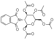 1,3,4,6-四-O-乙酰基-2-脱氧-2-邻苯二甲酰亚胺基-beta-D-吡喃葡萄糖分子结构 (CAS 10022-13-6)