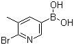 2-溴-3-甲基吡啶-5-硼酸分子结构 (CAS 1003043-34-2)