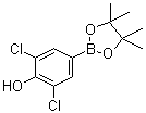 3,5-二氯-4-羟基苯硼酸频哪醇酯分子结构 (CAS 1003298-87-0)