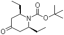 N-叔丁氧羰基-2,6-二乙基-4-氧代哌啶分子结构 (CAS 1003843-30-8)
