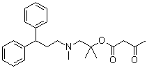 3-氧代丁酸 2-[(3,3-二苯基丙基)甲基氨基]-1,1-二甲基乙基酯分子结构 (CAS 100427-51-8)