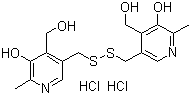 structure of CAS# 10049-83-9, Pyrithioxin dihydrochloride;Pyritinol dihydrochloride; 3,3'-[Dithiobis(methylene)]bis[5-hydroxy-6-methyl-4-pyridinemethanol] dihydrochloride