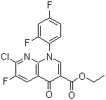 1-(2,4-二氟苯基)-7-氯-6-氟-4-氧代吡啶并[2,3-b]吡啶-3-羧酸乙酯分子结构 (CAS 100491-29-0)