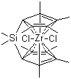 二甲基硅烷基双(四甲基环戊二烯)二氯化锆分子结构 (CAS 100516-64-1)