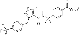 MK-2894 钠盐分子结构 (CAS 1006036-88-9)