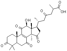 (12beta)-12-羟基-3,7,11,15,23-五氧代羊毛甾-8-烯-26-酸分子结构 (CAS 100665-44-9)