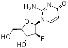 2-氨基-1-(2-脱氧-2-氟-beta-D-呋喃阿拉伯糖基)-4(1H)-嘧啶酮分子结构 (CAS 1006872-82-7)