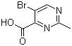 5-溴-2-甲基嘧啶-4-甲酸分子结构 (CAS 100707-39-9)