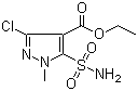 3-氯-5-氨基磺酰基-1-甲基吡唑-4-甲酸乙酯分子结构 (CAS 100784-26-7)