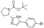 结构式 CAS# 1007882-04-3, (S)-2-[5-(4-溴苯基)-1H-咪唑-2-基]吡咯烷-1-羧酸叔丁酯