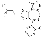 4-(2-氯苯基)-9-甲基-6H-噻吩并[3,2-f][1,2,4]三唑并[4,3-a][1,4]二氮杂卓-2-丙酸分子结构 (CAS 100826-98-0)