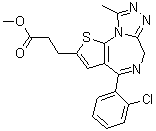 4-(2-氯苯基)-9-甲基-6H-噻吩并[3,2-f][1,2,4]三唑并[4,3-a][1,4]二氮杂卓-2-丙酸甲酯分子结构 (CAS 100827-83-6)