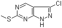 3-氯-6-(甲硫基)-1H-吡唑并[3,4-d]嘧啶分子结构 (CAS 100859-88-9)