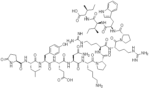 11-D-色氨酸-13-L-异亮氨酸-神经降压素 (氧化型)分子结构 (CAS 100929-52-0)