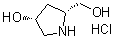 (3R,5R)-5-(羟甲基)吡咯烷-3-醇盐酸盐分子结构 (CAS 1009335-36-7)