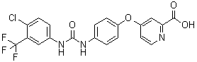 4-[4-[[[[4-Chloro-3-(trifluoromethyl)phenyl]amino]carbonyl]amino]phenoxy]-2-pyridinecarboxylic acid molecular structure (CAS 1012058-78-4)