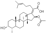 (3alpha,4alpha,8alpha,9beta,13alpha,14beta,16beta,17Z)-16-(Acetyloxy)-3-hydroxy-29-nordammara-17(20),24-dien-21-oic acid molecular structure (CAS 1013937-16-0)