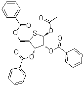 4-Thio-beta-D-ribofuranose 1-acetate 2,3,5-tribenzoate molecular structure (CAS 1015447-26-3)