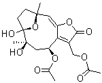 (4S,6R,7S,10R,11E)-4-(乙酰氧基)-3-[(乙酰氧基)甲基]-5,6,7,8,9,10-六氢-6,7-二羟基-6,10-二甲基-7,10-环氧环癸五烯并[b]呋喃-2(4H)-酮分子结构 (CAS 101628-29-9)