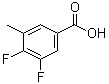 3,4-二氟-5-甲基苯甲酸分子结构 (CAS 1017778-60-7)