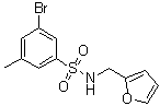 结构式 CAS# 1020252-90-7, 3-溴-N-(2-呋喃基甲基)-5-甲基苯磺酰胺