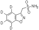 1,2-苯并异恶唑-4,5,6,7-d<sub>4</sub>-3-甲烷磺酰胺分子结构 (CAS 1020720-04-0)
