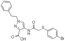 4-[[2-(4-Bromophenylsulfanyl)acetyl]amino]-1-phenethyl-1H-pyrazole-3-carboxylic acid molecular structure (CAS 1021497-97-1)