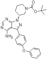 (R)-tert-Butyl 3-[4-amino-3-(4-phenoxyphenyl)-1H-pyrazolo[3,4-d]pyrimidin-1-yl]piperidine-1-carboxylate molecular structure (CAS 1022150-11-3)
